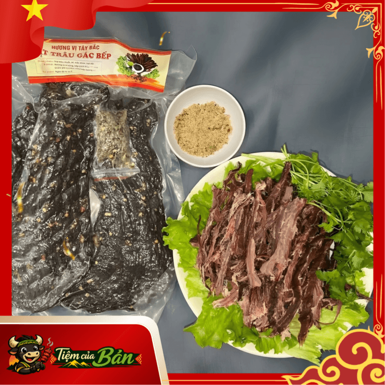Thịt trâu sấy gác bếp